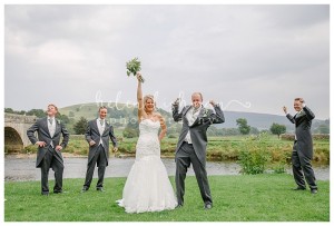bride and groo at the red lion hotel burnsall